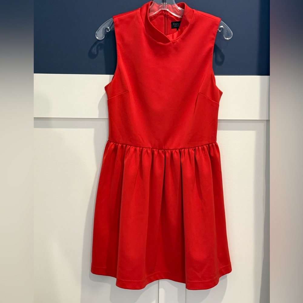 Topshop Vibrant Red Sleeveless Dress Size 8